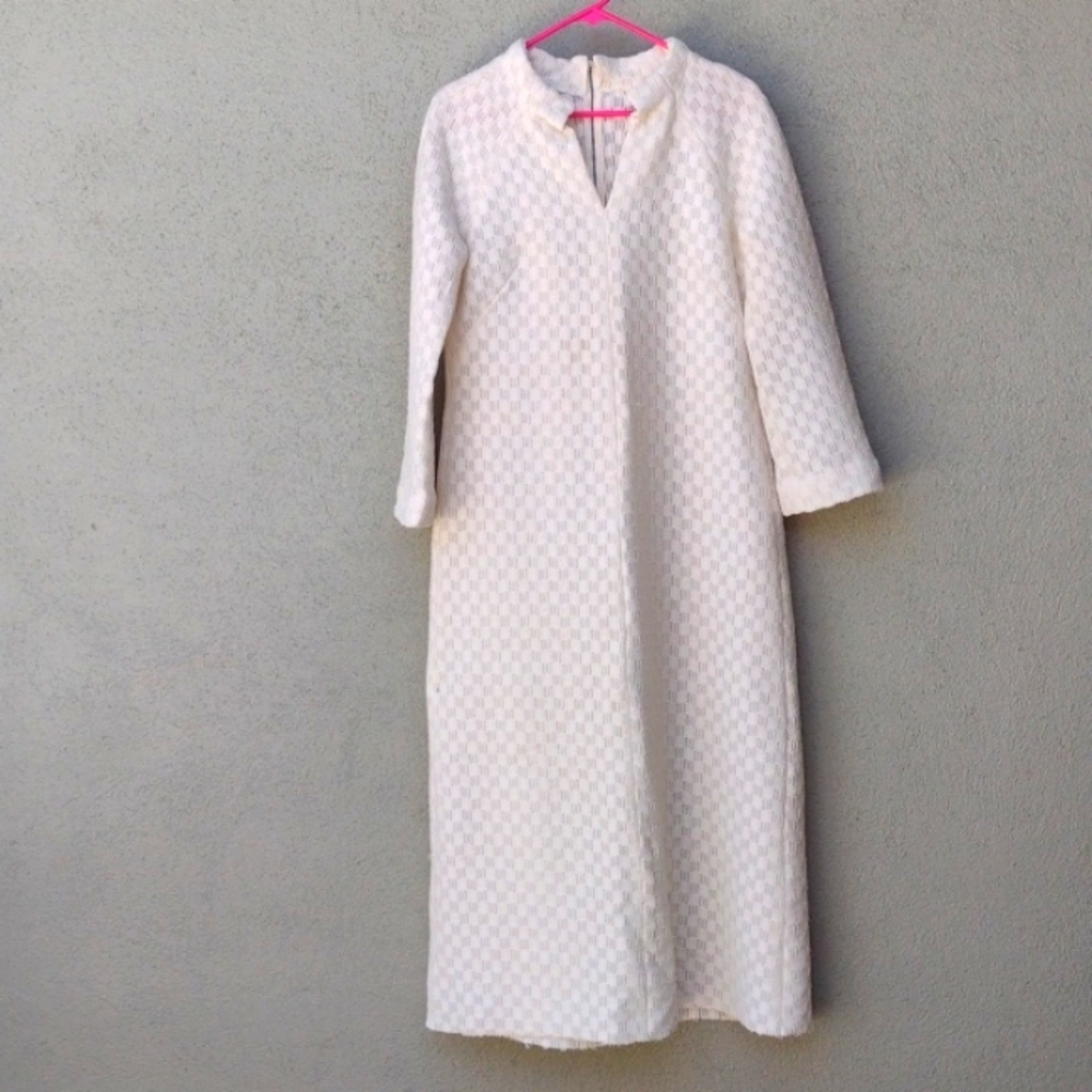 Vintage Cream Sheer Dress Women's Medium